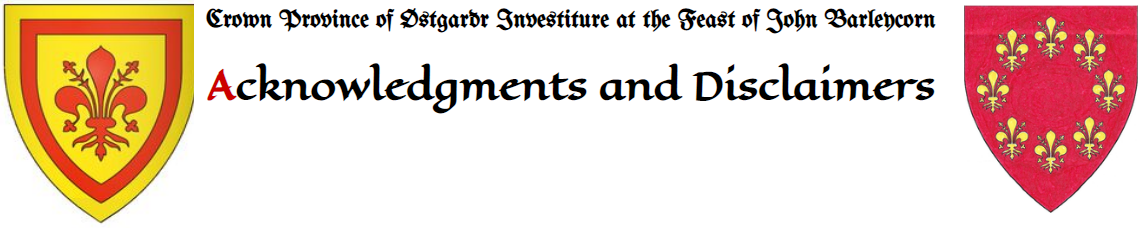 Acknowledgements & Disclaimers